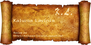 Kaluzsa Lavínia névjegykártya